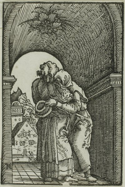 Møtet mellom Joachim og Anne, fra Menneskets syndefall og forløsning av Albrecht Altdorfer