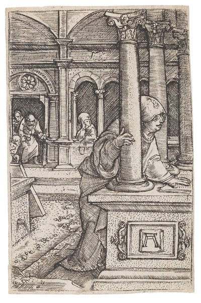 Jomfru Maria søker etter den tolv år gamle Jesus i tempelet, ca. 1519. av Albrecht Altdorfer