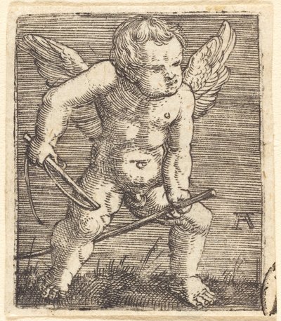 Winged Genii med hobbyhest og pisk av Albrecht Altdorfer