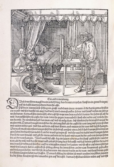En tegner som tegner et portrett ved hjelp av en tegneramme, 1525 av Albrecht Dürer