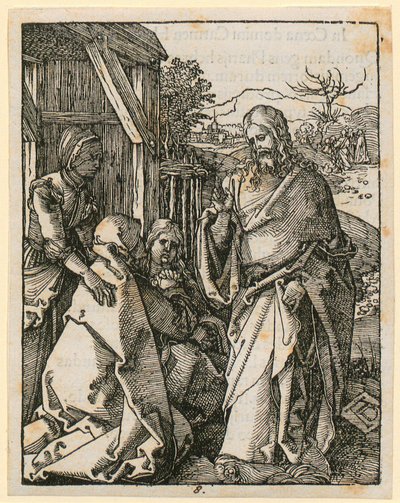 Kristi avskjed med sin mor, blad 8 i serien «Den lille tresnittpasjonen» av Albrecht Dürer