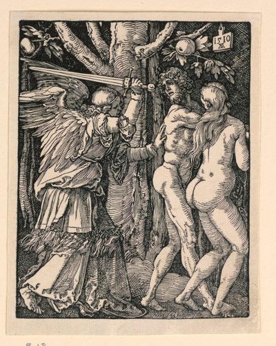 Adam og Eva utvist fra paradis, fra The Little Passion-serien av Albrecht Dürer
