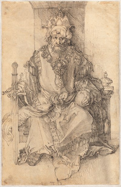En orientalsk hersker sitter på sin trone av Albrecht Dürer
