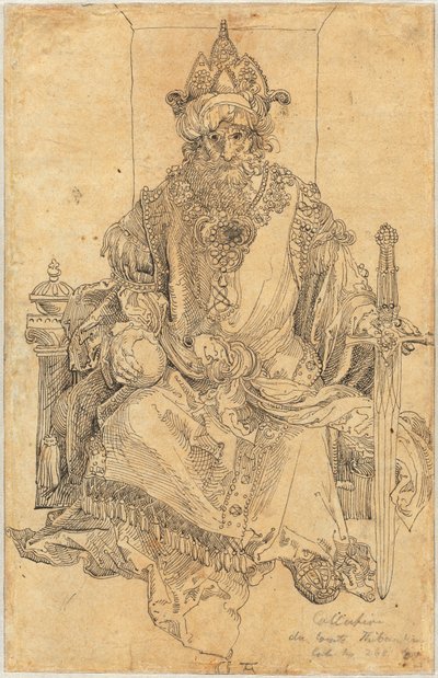 En orientalsk hersker sitter på sin trone av Albrecht Dürer