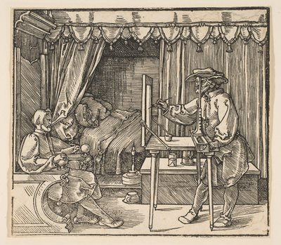 Kunstner tegner et portrett av en mann.a.n.d. av Albrecht Dürer