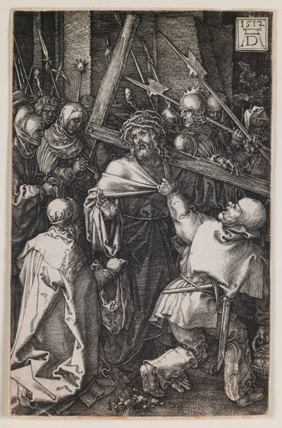 Bearing of the Cross, fra serien "The Engraved Passion" av Albrecht Dürer