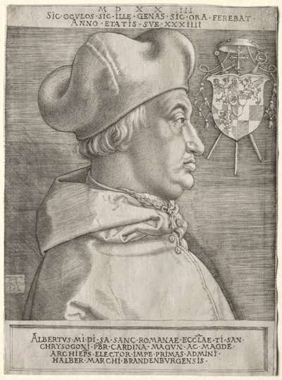 Kardinal Albrecht av Brandenburg - Den store platen, 1523. av Albrecht Dürer