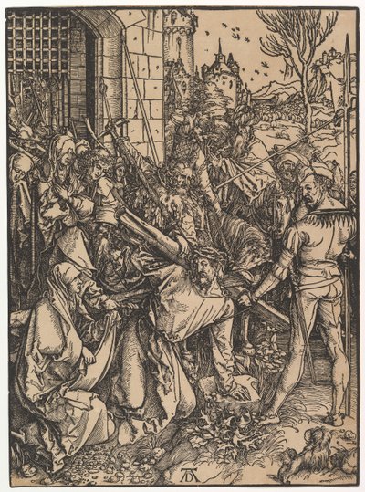 Kristus bærer korset, fra The Large Passion, ca. 1498. av Albrecht Dürer
