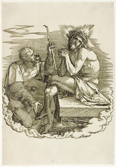 Kristus, sorgens mann, hånet av en soldat, frontispice fra The Large Passion av Albrecht Dürer