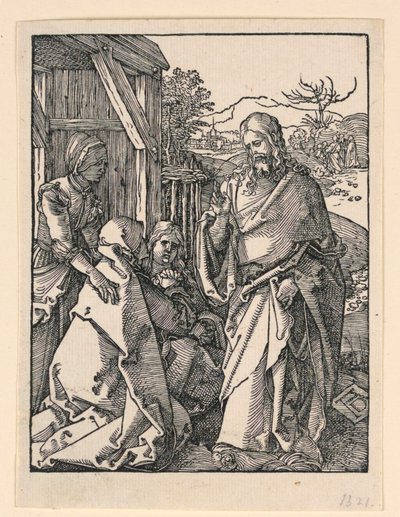 Kristus tar avskjed med sin mor, fra The Little Passion-serien av Albrecht Dürer