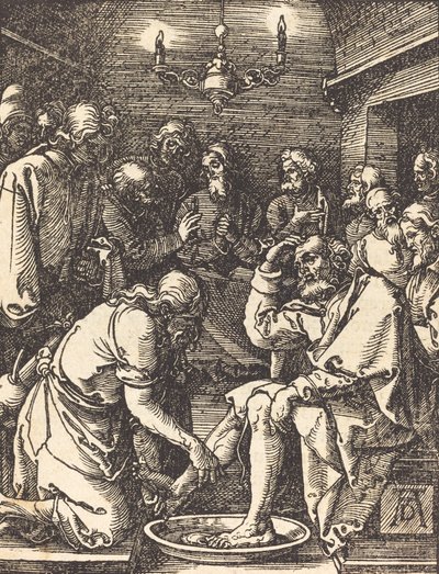 Kristus vasker disiplenes føtter, 15091510. av Albrecht Dürer