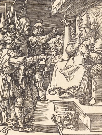 Kristus før Kaifas, sannsynligvis ca. 15091510. av Albrecht Dürer