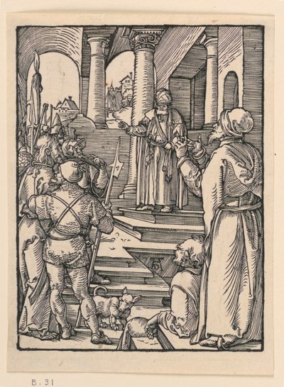 Kristus før Pilatus, fra The Little Passion-serien av Albrecht Dürer