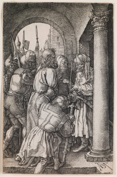 Kristus før Pilatus, fra serien "The Engraved Passion" av Albrecht Dürer