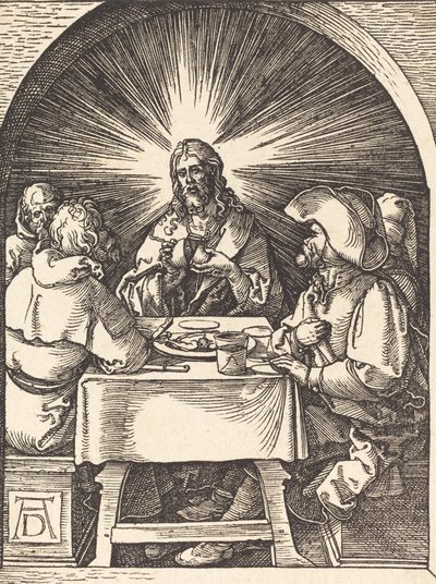 Kristus i Emmaus, sannsynligvis ca. 15091510. av Albrecht Dürer