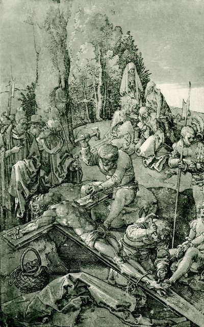 Kristus er naglet til korset av Albrecht Dürer