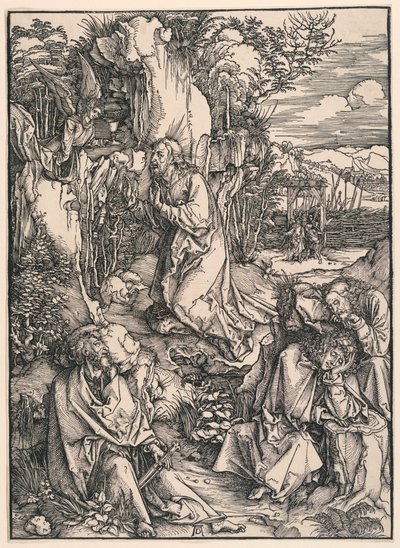 Kristus på Oljeberget (smerte i hagen), fra den store lidenskapen av Albrecht Dürer