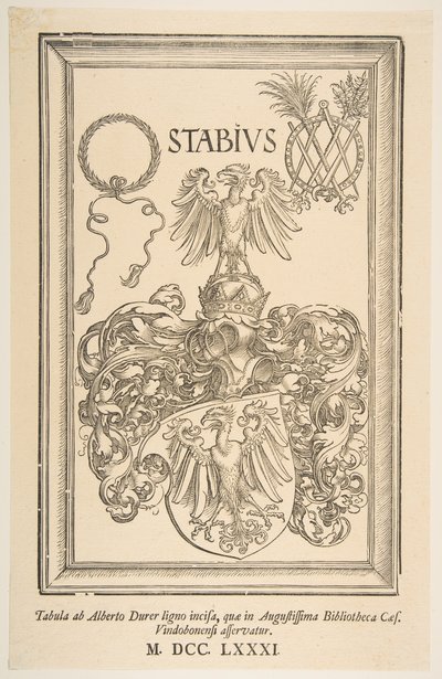 Våpenskjold av Johan Stabius, utgave av 1781.n.d. av Albrecht Dürer