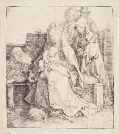 Den hellige familie, seks personer av Albrecht Dürer