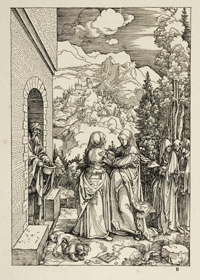 Marias besøk hos Elisabet (Jomfru Marias liv) av Albrecht Dürer