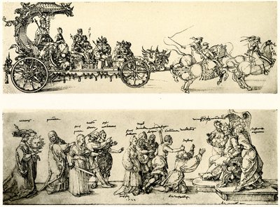 Utkast til vognen til keiser Maximilian I av Albrecht Dürer