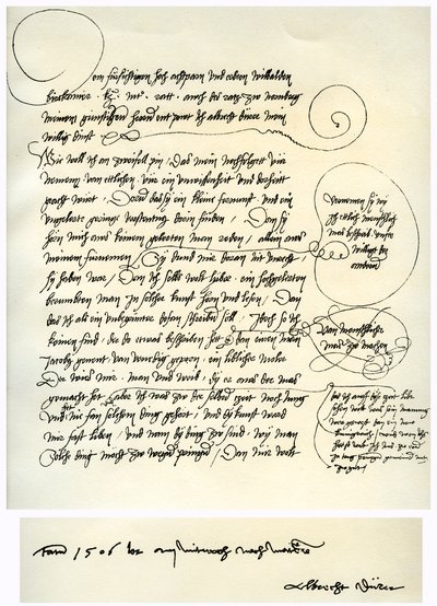 Utkast til Albrecht Durers dedikasjon til Bilibald Pirckheimer, c1523 av Albrecht Dürer