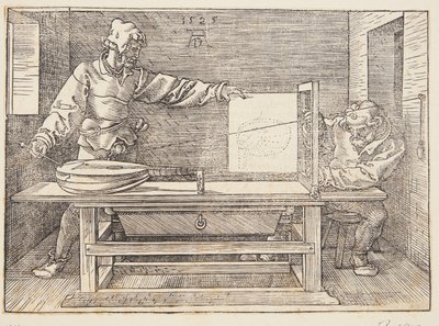 Tegner som tegner en lutt av Albrecht Dürer