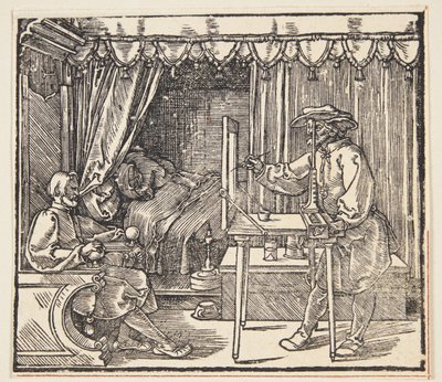 Tegner som tegner et portrett av Albrecht Dürer