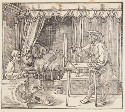 Tegner som tegner et portrett av Albrecht Dürer