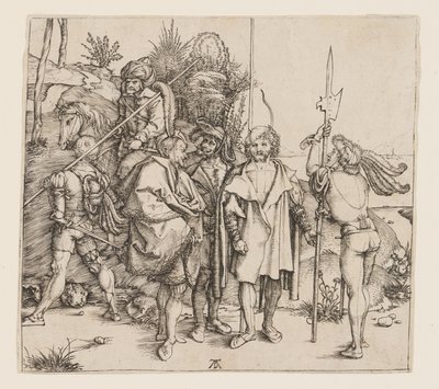 Fem fotsoldater og en ridende tyrker av Albrecht Dürer