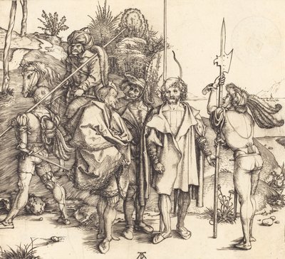 Fem soldater og en tyrker til hest, 14951496. av Albrecht Dürer