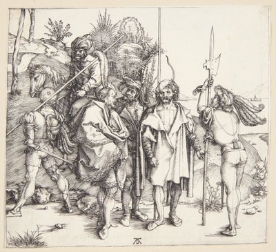 Fem lansquenets og en orientalsk hesterygg av Albrecht Dürer