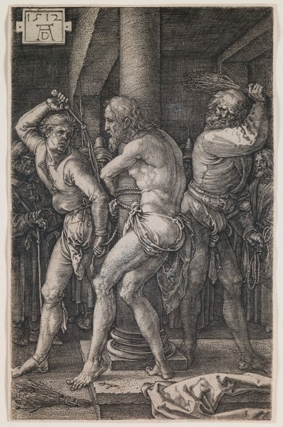 Flagellation, fra serien "The Engraved Passion" av Albrecht Dürer