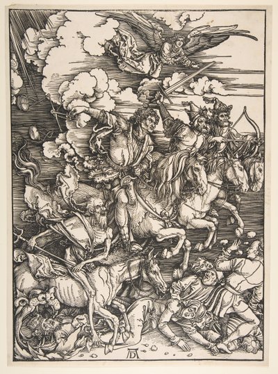 Four Horsemen of the Apocalypse, ca. 14971498. av Albrecht Dürer