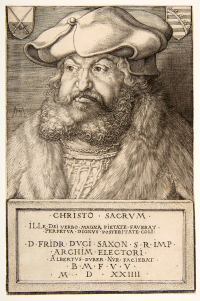 Frederick the Wise, kurfyrst av Sachsen, pub. 1524. av Albrecht Dürer