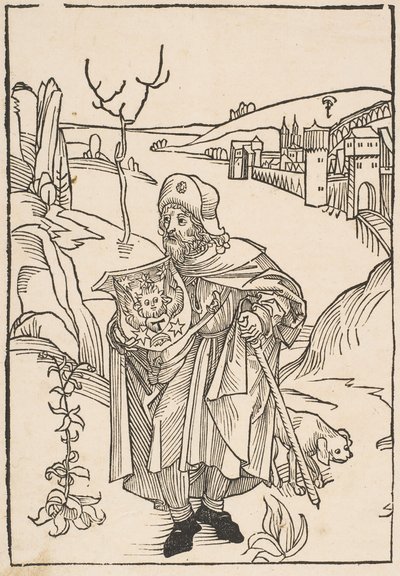 Gerson as a Pilgrim, frontispice til Gersonis Opera, 1489.n.d. av Albrecht Dürer