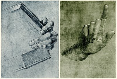 Hånd med bok av Albrecht Dürer