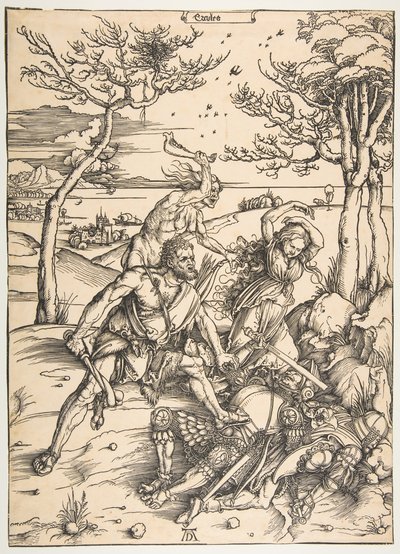 Hercules erobrer Molionide-tvillingene.n.d. av Albrecht Dürer