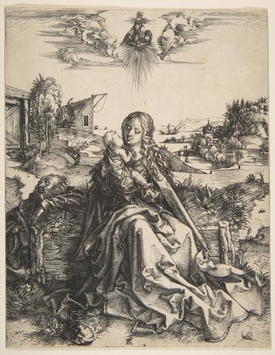 Hellig familie med øyenstikker, ca. 1495. av Albrecht Dürer