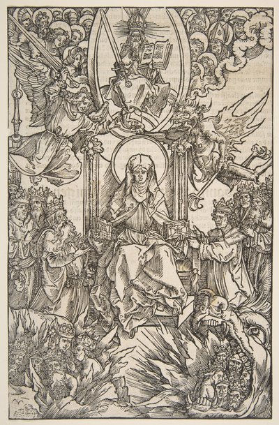 Illustrasjon fra Revelations Sancte Birgitte, Koberger Nürnberg 1502 Tysk Text.n.d. av Albrecht Dürer