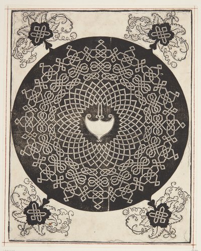 Interlaced ledningsmønster med hjerteformet senter av Albrecht Dürer