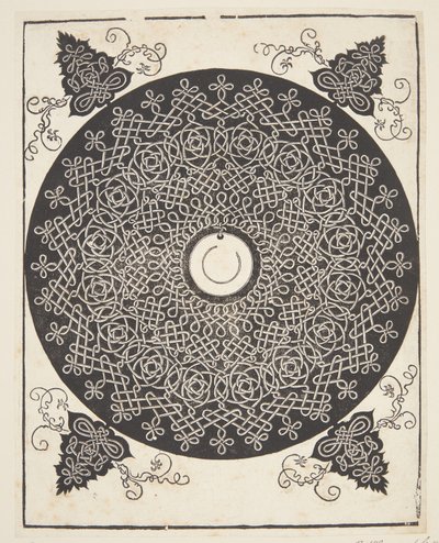 Interlaced Cord Mønster med hvit medaljong av Albrecht Dürer