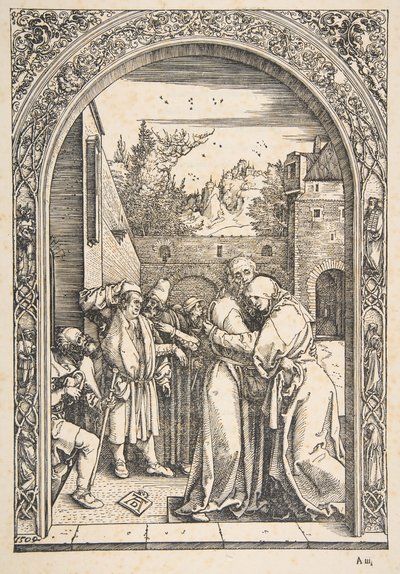 Joachim og Anna ved Golden Gate, fra The Life of the Virgin, ca. 1504. av Albrecht Dürer