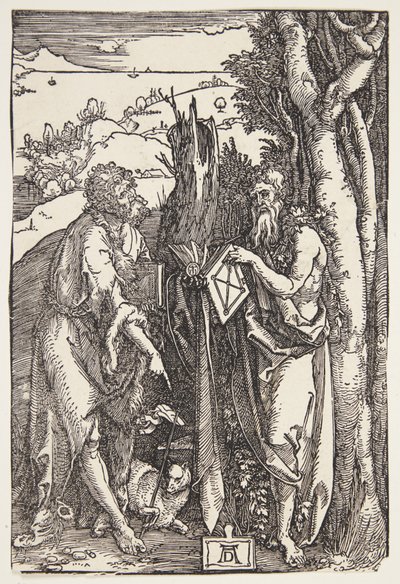 Døperen Johannes og St. Onuphrius i villmarken av Albrecht Dürer
