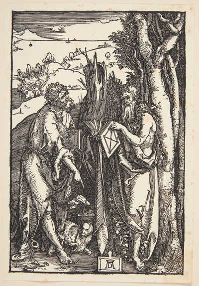 Døperen Johannes og St. Onuphrius i villmarken av Albrecht Dürer