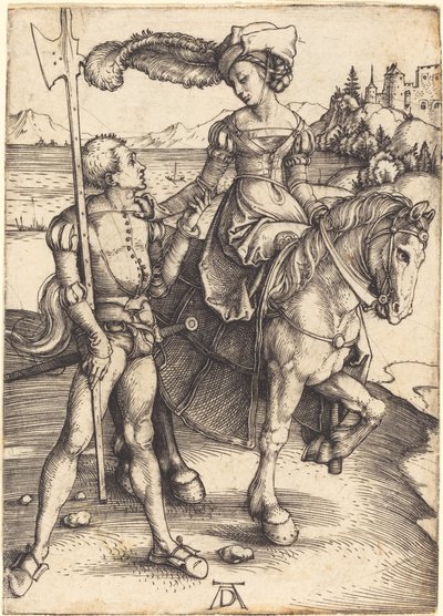 Lady on Horseback og Lansquenet av Albrecht Dürer