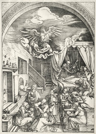 Jomfruens liv: Jomfruens fødsel, 1504-1505. av Albrecht Dürer