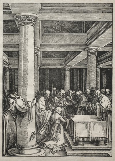 Jomfruens liv: Presentasjon av Jesus i tempelet, 1504-1505. av Albrecht Dürer