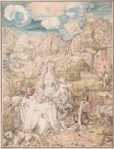Mary blant en mengde dyr, ca 1503 av Albrecht Dürer