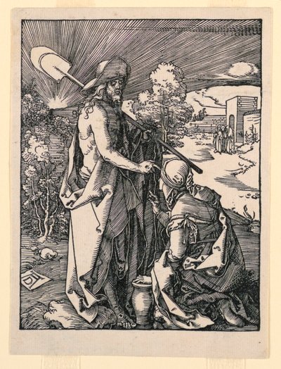 Noli me Tangere (Kristus viser seg for Maria Magdalen), fra The Little Passion-serien av Albrecht Dürer
